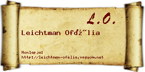 Leichtman Ofélia névjegykártya